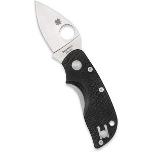 Navaja Spyderco Chicago C130GP con hoja de acero 440C de 5,1 cm filo liso y empuñadura de G-10 negro de 7,9 cm