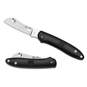 Navaja Spyderco Roadie C154PBK con hoja de acero Böhler N690Co de 5,4 cm filo liso y empuñadura de FRN negro de 7,5 cm