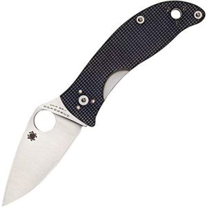 Navaja Spyderco Alcyone C222GPGY con hoja de acero CTS-BD1 de 7,4 cm filo liso y empuñadura de G-10 negro de 10,5 cm
