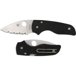 Navaja Spyderco Lil Native Compression lock, spyderedge C230GS con hoja de acero CPM S30V de 6,3 cm filo Spyderedge y empuñadura de G-10 negro de 8,8 cm