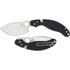 Navaja Spyderco Parata C231GP con hoja de acero VG-10 de 8,8 cm filo liso y empuñadura de G-10 negro de 11,8 cm