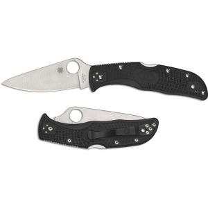Navaja Spyderco Endela Lightweight C243PBK con hoja de acero VG-10 de 8,7 cm filo liso y empuñadura de FRN negro de 11,9 cm