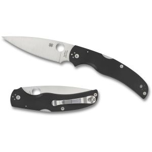 Navaja Spyderco Native Chief C244GP con hoja de acero CPM S30V de 10,4 cm filo liso y empuñadura de G-10 negro de 12,9 cm