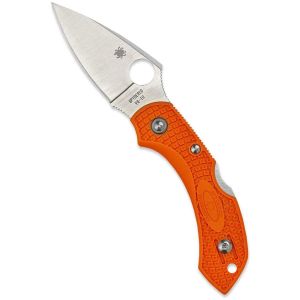 Navaja Spyderco Dragonfly, FRN Naranja C28POR2 con hoja de acero VG-10 de 5,7 cm filo liso y empuñadura de FRN naranja de 8,4 cm