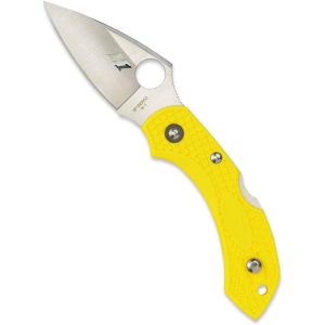 Navaja Spyderco Dragonfly 2 Salt, FRN Amarillo C28PYL2 con hoja de acero H-1 de 5,7 cm filo liso y empuñadura de FRN amarillo de 8,4 cm