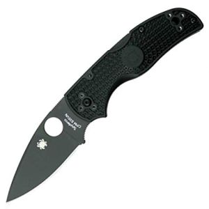 Navaja Spyderco Native 5 FRN Lightweight negro C41PBBK5 con hoja de acero negra CPM S30V de 7,5 cm filo liso y empuñadura de FRN negro de 10 cm