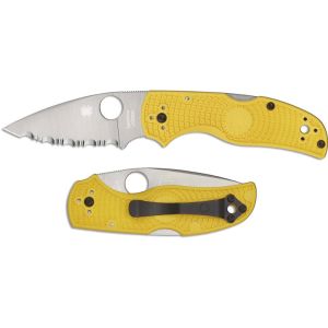 Navaja Spyderco Native 5 Salt SpyderEdge C41SYL5 con hoja de acero LC 200Nde 7,5 cm filo SpyderEdge y empuñadura de FRN amarillo de 10 cm