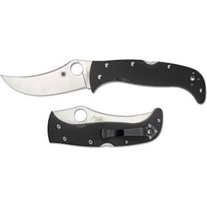 Navaja Spyderco Chinook 4 C63GP4 con hoja de acero CPM S30V de 10 cm filo liso y empuñadura de G-10 negro de 12,7 cm