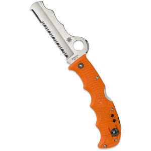 Navaja Spyderco Assist C79PSOR con hoja de acero VG-10 de 9,4 cm filo mixto y empuñadura de FRN naranja de 12,4 cm