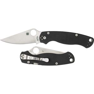 Navaja Spyderco Para Military 2 C81GP2  con hoja de acero CPM S30V de 8,7 cm filo liso y empuñadura de G-10 negro de 12,2 cm