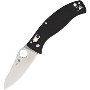 Navaja Spyderco Dallara 3 C82GP3 con hoja de acero CPM S30V de 8,6 cm filo liso y empuñadura de G-10 negro de 11,9 cm
