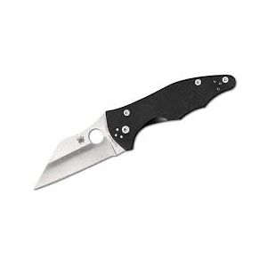 Navaja Spyderco Yojimbo 2 C85GP2 con hoja de acero CPM S30V de 7,7 cm filo liso y empuñadura de G-10 negro de 11,4 cm