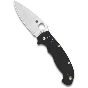 Navaja Spyderco Manix 2 XL C95GP2 con hoja de acero CPM S30V de 9,8 cm filo liso y empuñadura de G-10 negro de 13 cm