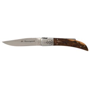 Navaja Camarguais Nº12 Tridente soldado 10011 con hoja de acero 12C27 de 10.5 cm y empuñadura de Madera de pistacho de 11.5 cm