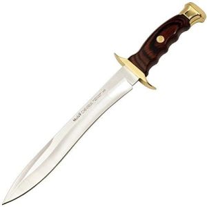 Muela Cuchillo CHEVREUIL-22S hoja de acero MoVa de 22 cm y empuñadura de roseta de ciervo.