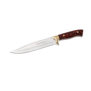 Compra aquí tu Cuchillo Muela COMBATE-K con hoja de acero inoxidable MOVA de 18 cm y empuñadura de madera prensada coral de 13,5 cm, ¡Somos su tienda en Albacete!