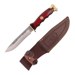 Muela Cuchillo de caza COMF-10 con hoja de acero inoxidable MoVa de 10 cm y empuñadura de madera de coral.