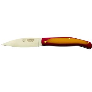 Navaja Cudeman Solsona 444-BE hoja de acero 420 de 8 cm y empuñadura de micarta roja y amarilla de 10 cm
