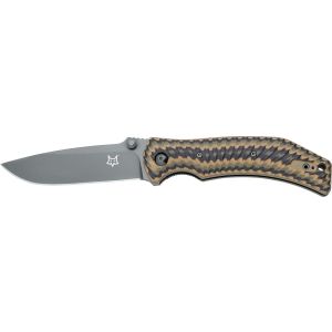 Navaja italiana FOX EXTREME ELITE FX-121 MC con hoja de acero böhler N690Co lacada en negro de 8,5 cm y empuñadura de G10 multicolor de 10,5 cm con clip reversible