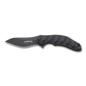 Navaja italiana FOX FLIPPER FX-302 G10 con hoja de acero Böhler N690Co de 9 cm con recubrimiento PVD negro y empuñadura de 11,5 cm de G10 negro