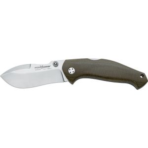 Navaja italiana FOX MOJO FX-306 con hoja de acero Böhler N690Co de 9 cm y empuñadura de 12 cm de micarta verde