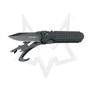 Multiherramienta italiana FOX M.P.S.K. FX-444/3 RB con hoja de acero Böhler N690Co, y empuñadura de FORPRENE negro, con más de 12 usos