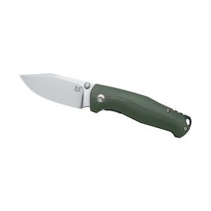 Navaja italiana FOX TUR 553 OD con hoja de acero Böhler N690Co de 7,5 cm y empuñadura de G10 verde con separador de G10 negro