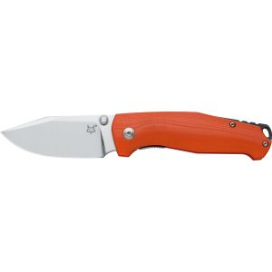 Navaja italiana FOX TUR 553 OR con hoja de acero Böhler N690Co de 7,5 cm y empuñadura de G10 naranja con separador de G10 negro