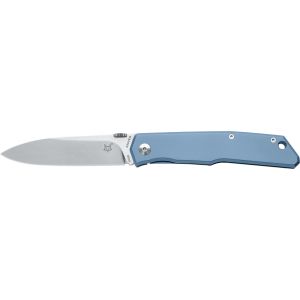 Navaja italiana FOX TERZUOLA FX-525 Ti BL con hoja de acero N690Co de 8,5 cm y empuñadura de titanio anodizado azul de 11,5 cm
