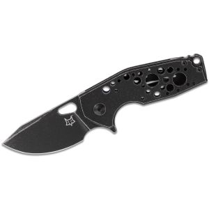 Navaja italiana FOX SURU FX-526 ALB con hoja de 6 cm de acero N690Co lavado a la piedra y empuñadura de aluminio aeroespacial anodizado en negro de 8,8 cm ganadora del premio Blade Show Overral Knife of the Year 2018