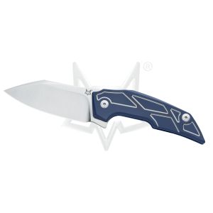 Navaja italiana FOX PHOENIX FX-531TI BL con hoja de acero M390 de 8,5 cm de y empuñadura de titanio anodizado en azul de 11,5 cm
