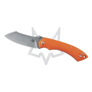 Navaja italiana FOX PELICAN FX-534 O con hoja de acero Böhler N690Co con recubrimiento de PVD negro de 9 cm de y empuñadura de G10 naranja de 12 cm