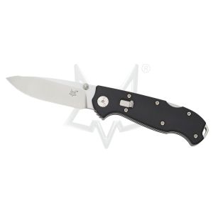 Navaja Italiana FOX MODEL-1 FX-RL01 G10 con nuevo sistema de bloqueo registrado, hoja de acero Böhler N690Co de 8 cm y empuñadura de G10 negro de 10,5 cm