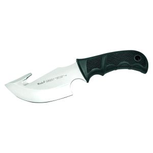 Muela Cuchillo GRIZZLY-12G hoja de acero MoVa de 12 cm y empuñadura de goma negra.