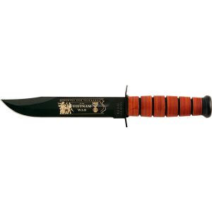 Cuchillo KA-BAR USMC Vietnam 9140 con hoja de acero acero 1095CV de 17.80 cm y empuñadura de cuero de 12.40 cm