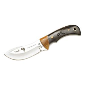 Muela Cuchillo de caza lujo KUDU con hoja de acero Sandvik 14c28 de 10 cm y empuñadura de granadillo.