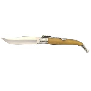 Navaja Expósito Sevillana hoja de acero inoxidable MoVa de 9 cm y empuñadura de cuerno de toro con alpaca M/113-AT