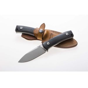 Cuchillo italiano LIONSTEEL M4 G10 con hoja de acero M390 de 9,5 cm y empuñadura de G-10 negro de 11 cm