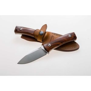 Cuchillo italiano LIONSTEEL M4 ST con hoja de acero M390 de 9,5 cm y empuñadura de madera de palosanto de 11 cm