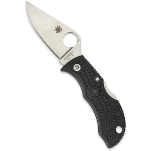 Navaja Spyderco Manbug FRN MBKP con hoja de acero VG-10 de 5 cm filo liso y empuñadura de FRN negro de 6,3 cm