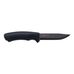 Cuchillo Morakniv Bushcraft Black con hoja de acero Carbono de 10.9 cm y empuñadura de Caucho de 12.3 cm
