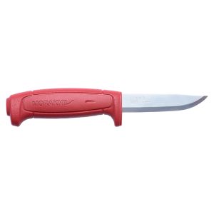 Cuchillo Morakniv Basic 511 Rojo con hoja de acero Carbono de 9.0 cm y empuñadura de Caucho de 11.6 cm