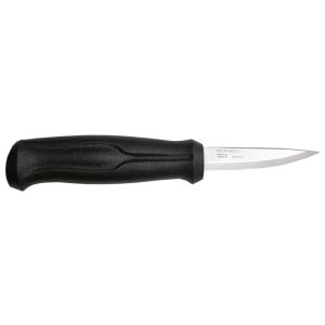 Cuchillo para tallar Morakniv Woodcarving Basic con hoja de acero 12C27 (inox) de 8.0 cm y empuñadura de Polímero de 11.2 cm
