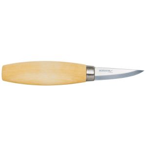 Cuchillo para tallar Morakniv Woodcarving 120 con hoja de acero Acier au carbone de 6.0 cm y empuñadura de Abedul de 10.5 cm