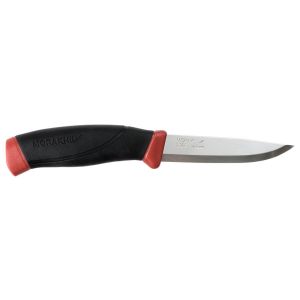 Cuchillo Morakniv Companion Dala Red (S) con hoja de acero 12C27 (inox) de 10.4 cm y empuñadura de Caucho de 11.5 cm