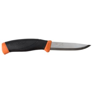Cuchillo Morakniv Companion Burnt Orange (S) con hoja de acero 12C27 (inox) de 10.4 cm y empuñadura de Caucho de 11.5 cm