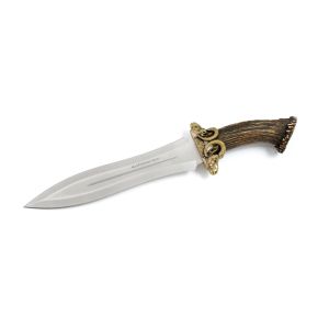 Muela Cuchillo Muflon MUFLON-26L hoja de acero MoVa de 26 cm y empuñadura de asta de ciervo.