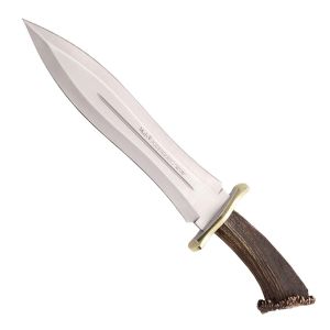 Muela Cuchillo PODENQUERO-S hoja de acero MoVa de 26 cm y empuñadura de roseta de ciervo.