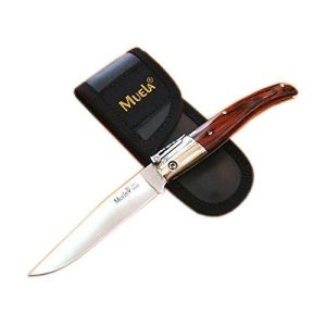 Muela Navaja bolsillera PQ-9R con hoja de acero MoVa inoxidable de 10 cm y empuñadura de madera prensada 11