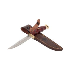 Muela Cuchillo RANGER-12 hoja de acero MoVa de 12 cm y empuñadura prensada de coral.